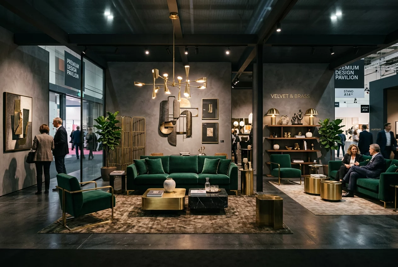 Luxury velvet sofa showcase