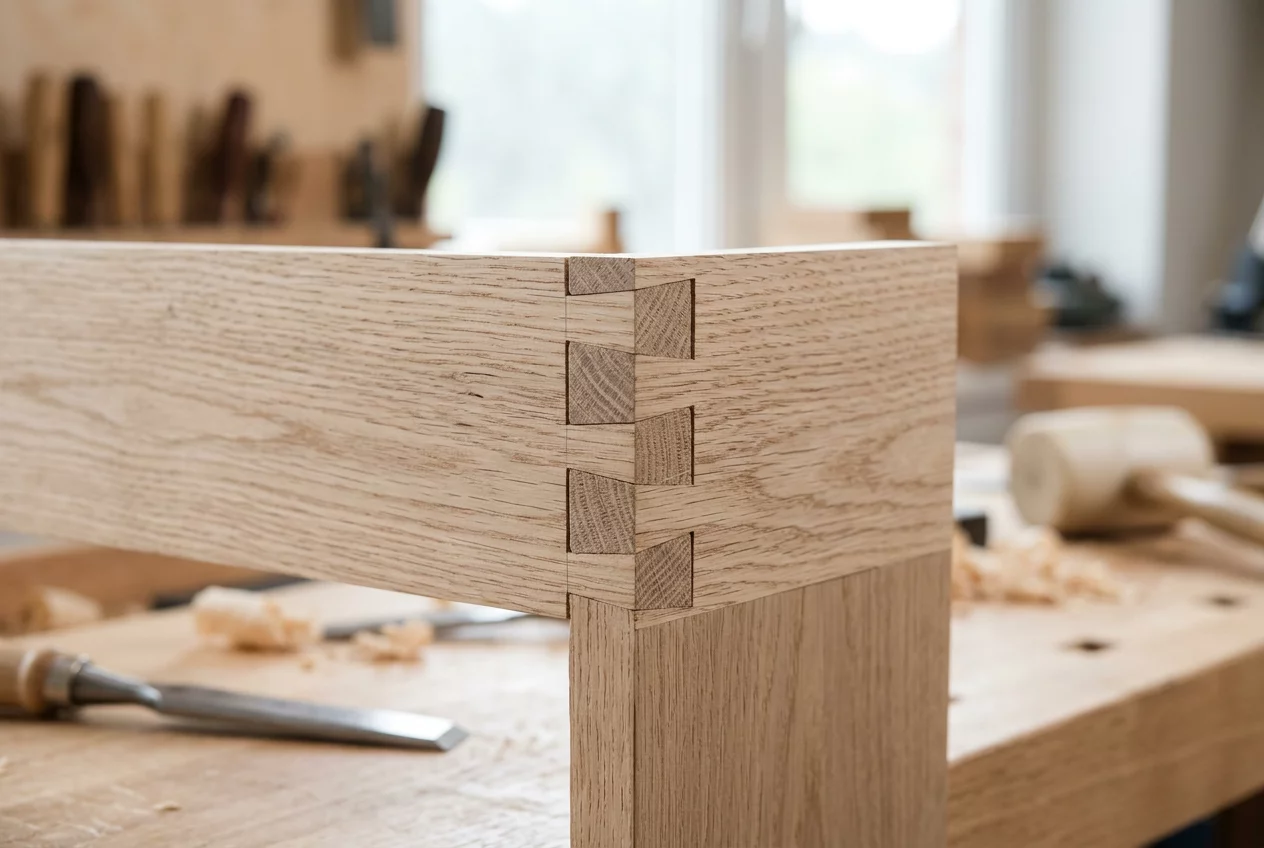Close-up of Handcrafted Wood Joints